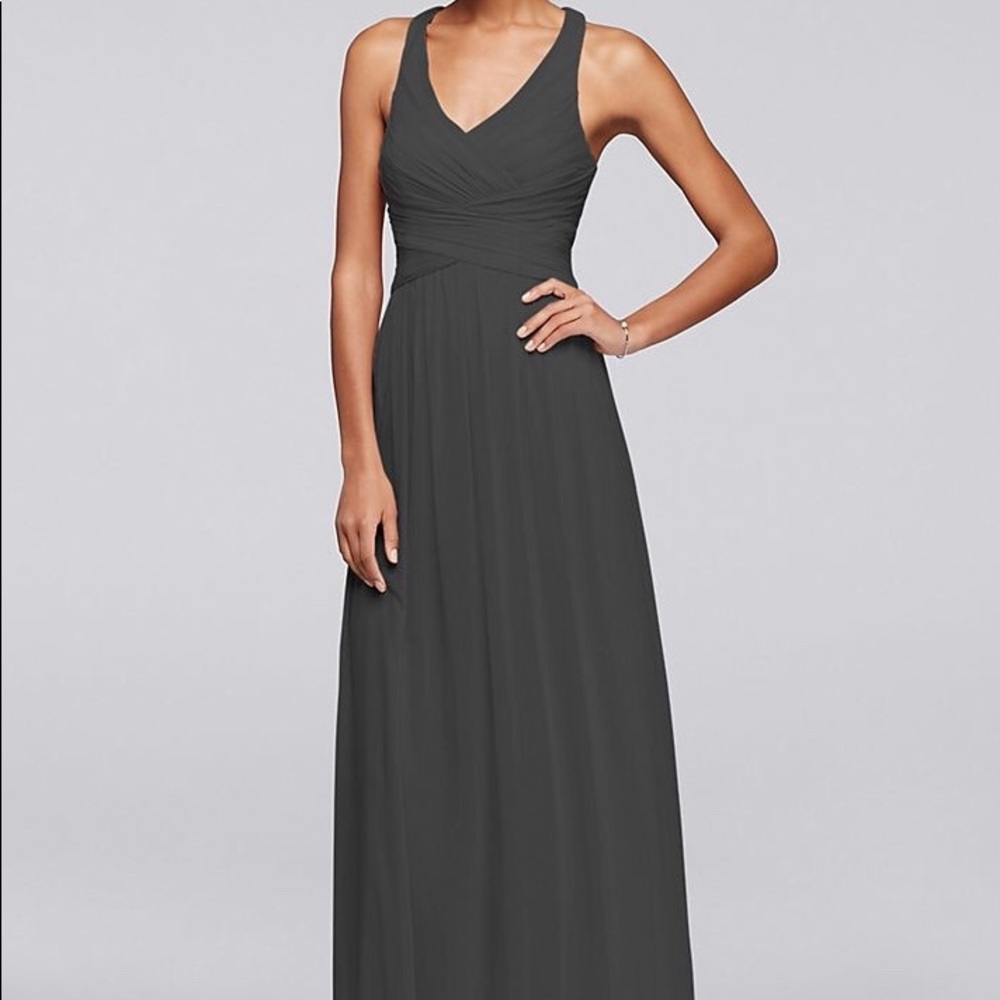 Davids Bridal bridesmaid dress in GRAPHITE